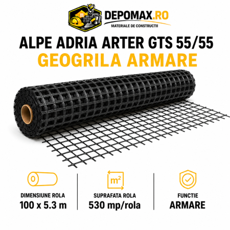 Alpe Adria Arter GTS 55/55 Geogrila de armare 5,3 x 100 m, 530 mp/rola